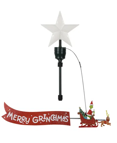 Mr. Christmas Animated Sleigh Tree Topper Banner With Merry Grinchmas In Multi
