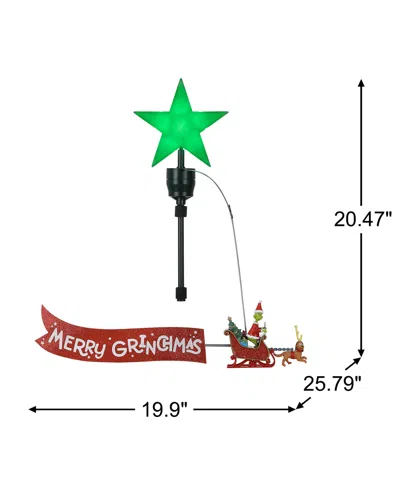 Mr. Christmas Animated Sleigh Tree Topper Banner With Merry Grinchmas In Multi