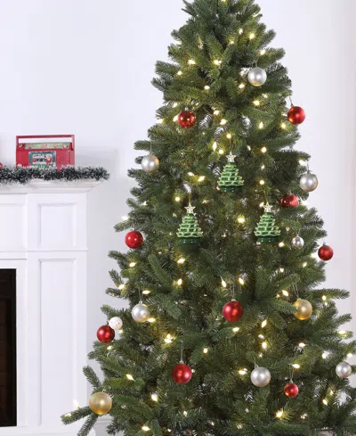 Mr. Christmas Nostalgic Tree Ornaments With Lights, Set Of 3 In Green