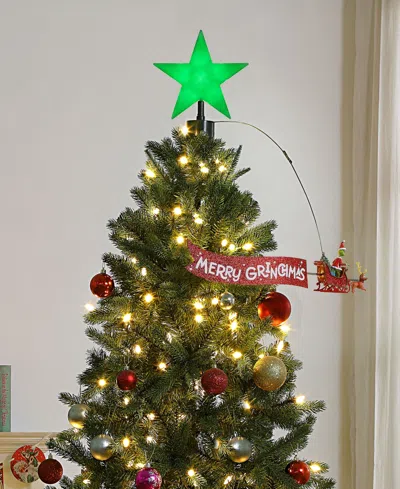 Mr. Christmas Animated Sleigh Tree Topper Banner With Merry Grinchmas In Multi