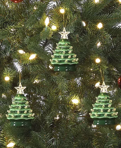 Mr. Christmas Nostalgic Tree Ornaments With Lights, Set Of 3 In Green