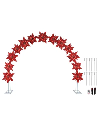 Mr. Christmas Poinsettia Illuminated Arch In Red
