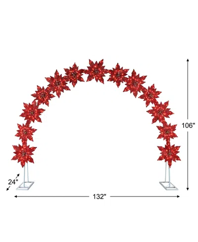Mr. Christmas Poinsettia Illuminated Arch In Red