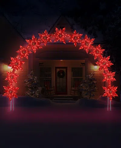 Mr. Christmas Poinsettia Illuminated Arch In Red