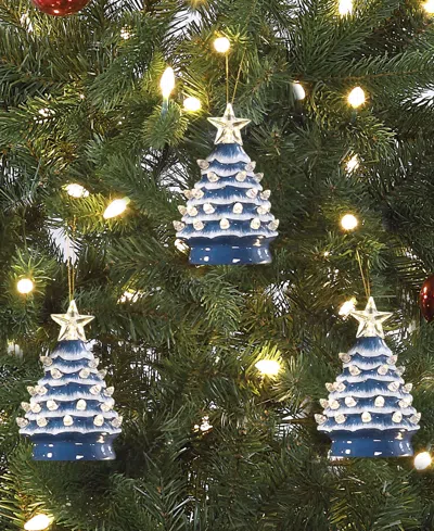 Mr. Christmas Nostalgic Tree Ornaments With Lights, Set Of 3 In Blue