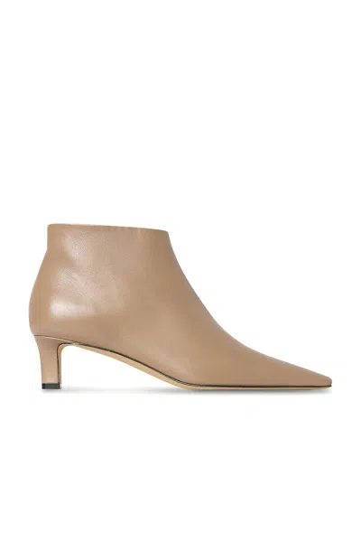 The Row Carla 45 Leather Ankle Boots In Brown