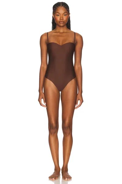 Skims Body Molded Underwire Bodysuit In Brown