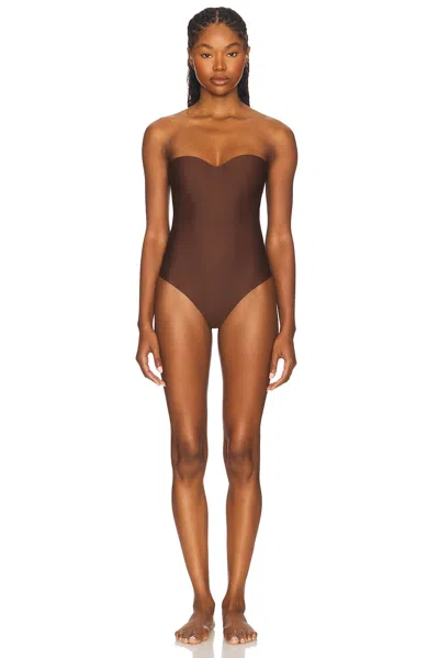 Skims Body Molded Underwire Bodysuit In Brown
