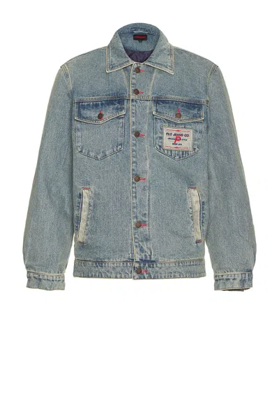 Pleasures Park Insulated Denim Jacket In Blue