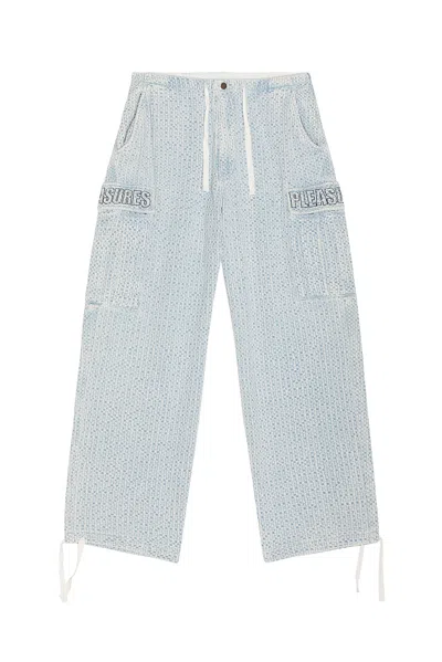 Pleasures Knitted Indigo Cargo Pants In Purple