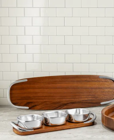 Nambe Braid Condiment Trio In Brown