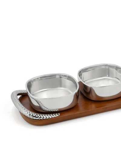 Nambe Braid Condiment Trio In Brown