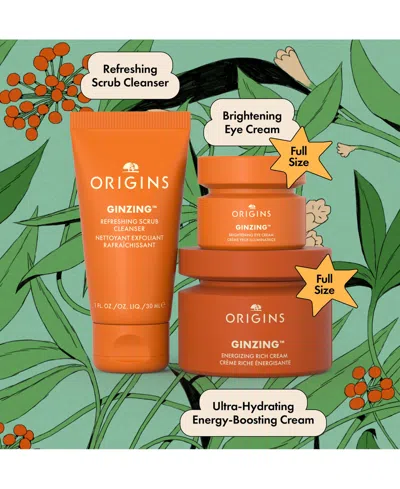 Origins 3-pc. Ginzing Glowing Essentials Cleanser & Moisturizer Set In Transparent