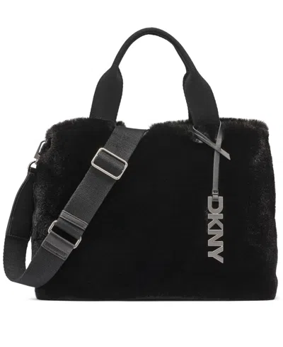 Dkny Roni Medium Snap Closure Satchel Bag In Black