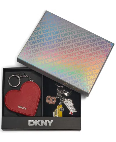 Dkny Boxed Charms And Heart-shaped Wallet In Red