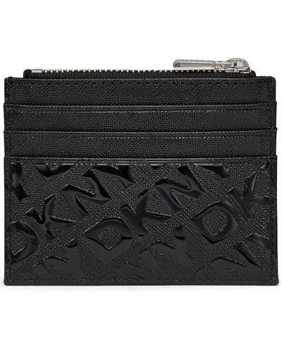 Dkny Ashlyn Snap Closure Card Case In Black