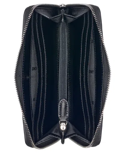 Dkny Ashlyn Large Zip Around Wallet In Black