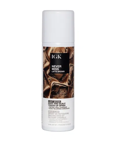 Igk Hair Never Miss Root And Scalp Latte Brown Touch-up Spray In Brown