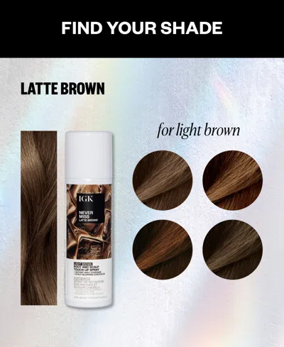 Igk Hair Never Miss Root And Scalp Latte Brown Touch-up Spray In Brown