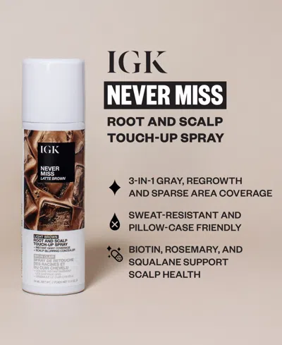 Igk Hair Never Miss Root And Scalp Latte Brown Touch-up Spray In Brown