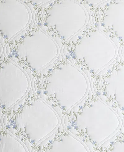 Laura Ashley Floral Embroidery Cotton 3-pc. Quilt Set, King In White