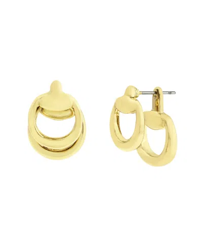 Steve Madden Gold Collegiate C Link Jacket Earrings In Gold