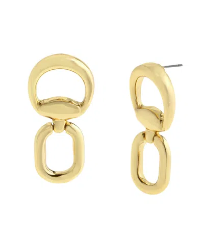 Steve Madden Gold Collegiate Link Drop Earrings In Gold