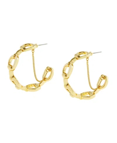 Steve Madden Gold Collegiate C Link Chain Hoop Earrings In Gold