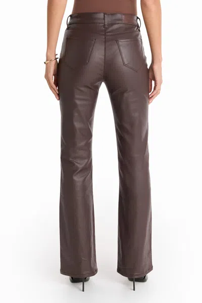 The Noli Shop Aria Coated Flare Jean In Brown