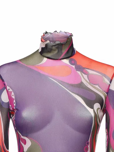 Pucci Orchid Print Dress In Multi