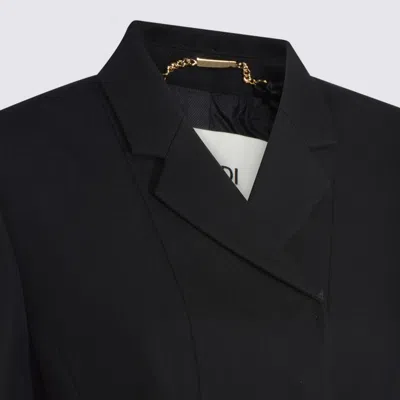 Fendi Fitted Peplum Jacket Tailored Design In Black