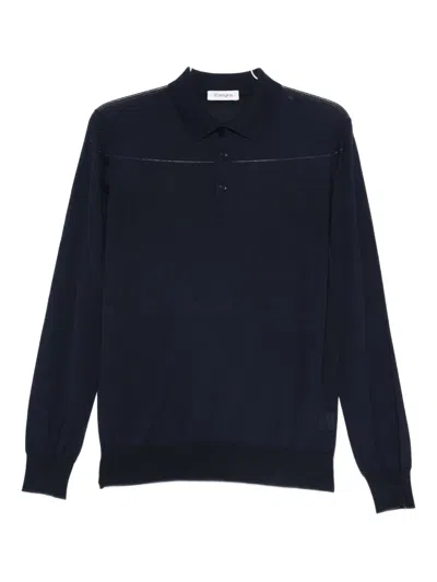 Kangra Cashmere Long-sleeve Polo Shirt In Blue