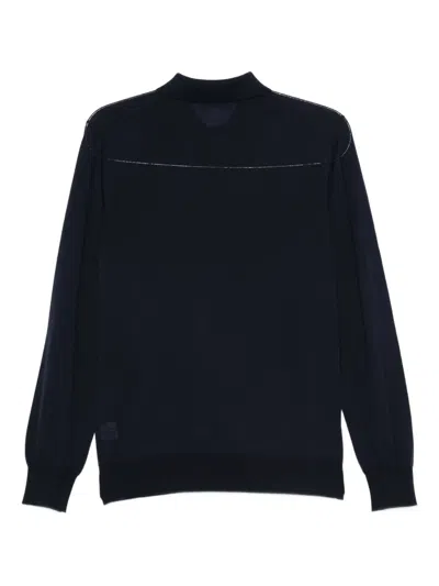 Kangra Cashmere Long-sleeve Polo Shirt In Blue
