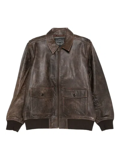 Levi's Leather Coat In Brown