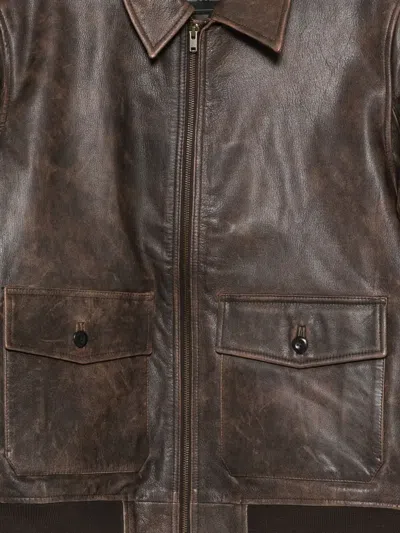 Levi's Leather Coat In Brown