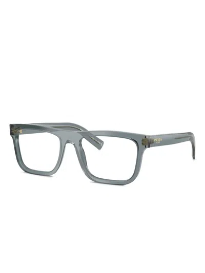Prada Eyewear Rectangle Frame Glasses In Gray