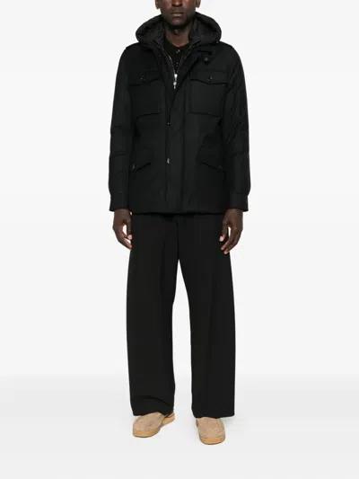 Moorer Mantel Mit Kapuze In Black