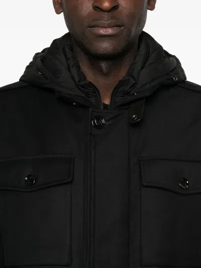 Moorer Mantel Mit Kapuze In Black