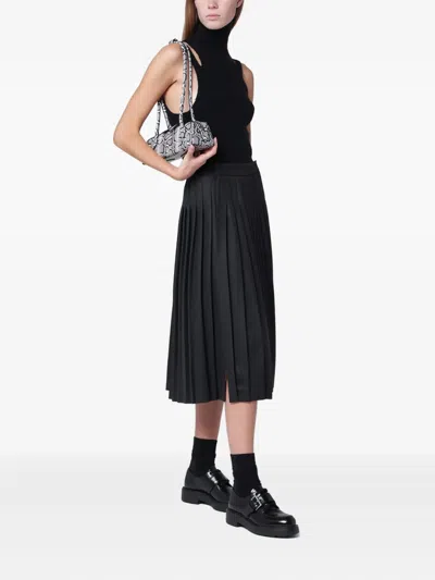 Roberto Collina Black Cashmere Blend Turtleneck Top In Black