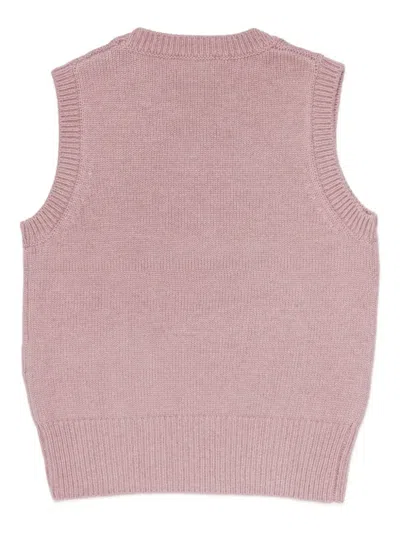 Diesel Logo-embroidered Vest In Pink