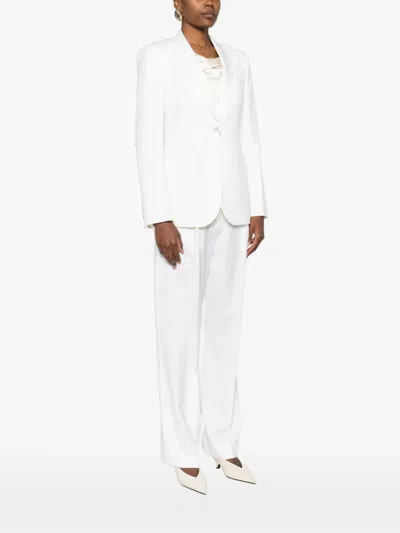 Max Mara Long-sleeved Suit Jacket In White