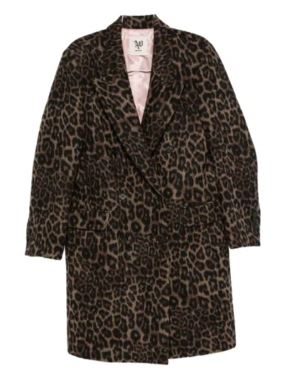 Aniye By Wool-blend Coat In Animal Print