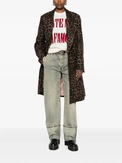 Aniye By Wool-blend Coat In Animal Print