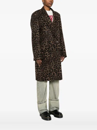Aniye By Wool-blend Coat In Animal Print