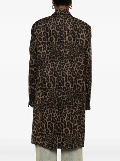 Aniye By Wool-blend Coat In Animal Print