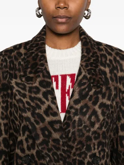 Aniye By Wool-blend Coat In Animal Print