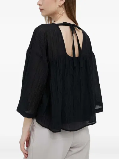 后系带纹理罩衫