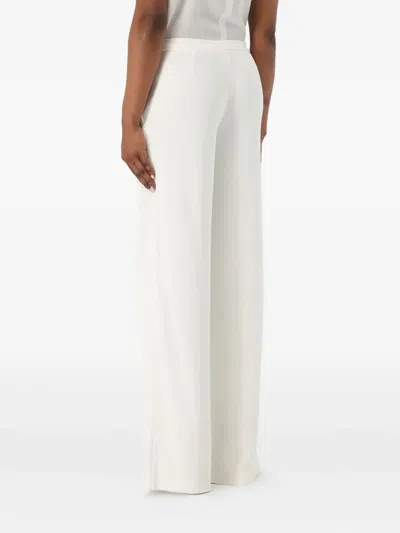 Emporio Armani Icon Compact Piqué Palazzo Trousers In White