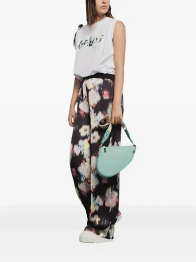 Gaëlle Floral Satin Trousers In Black