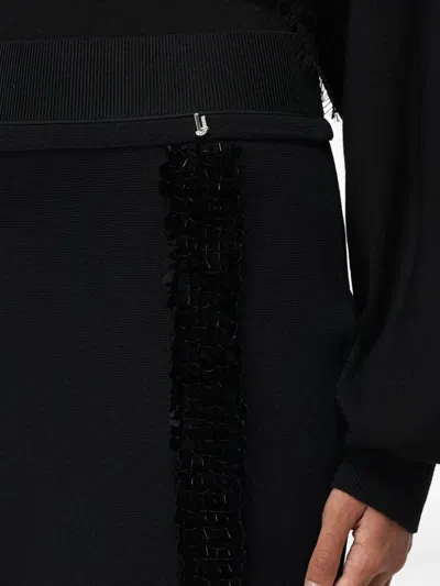 Liu •jo Sequin-trim Mini Skirt In Black